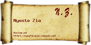 Nyeste Zia névjegykártya